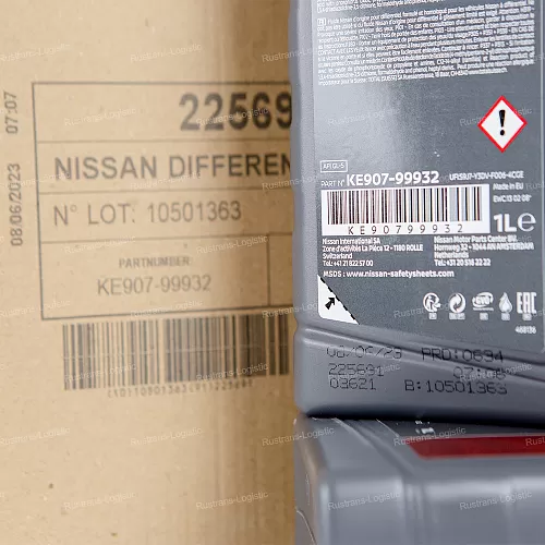 Трансмиссионное масло Nissan Differential Fluid 80W-90 / GL-5, для МКПП, (Европа), (1л)_8